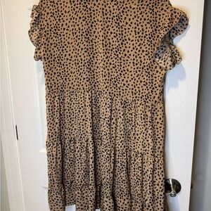 Tan and Black Polka Dot Dress
